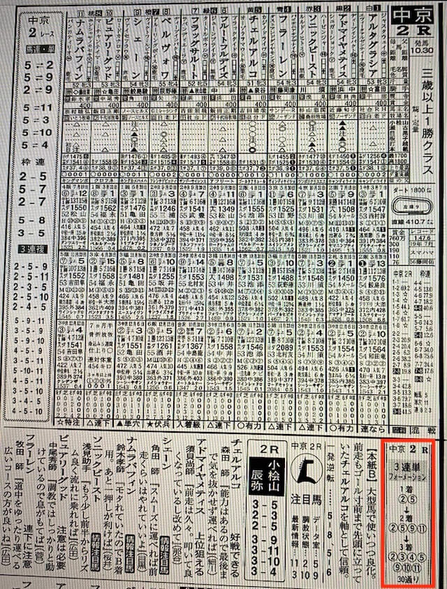 高配当XXX有料予想2020年12月19日中京2R新聞
