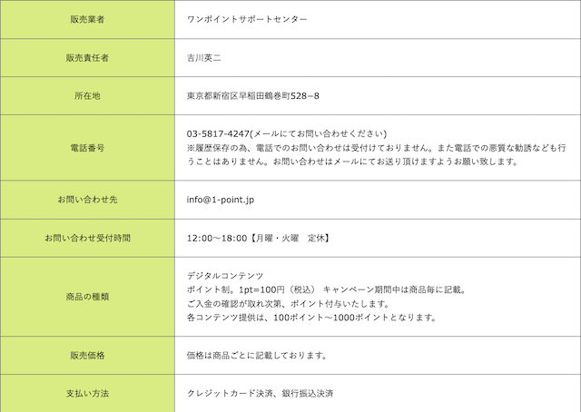 一点予想屋本舗特商法