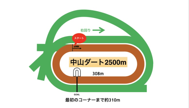 中山競馬場ダート2500m