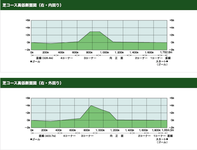 京都競馬場高低差