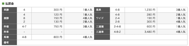 金の鞍無料予想結果