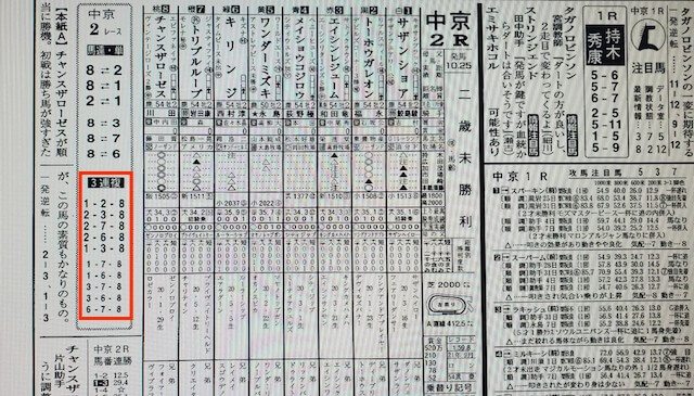 キャロット9月10日某有名競馬新聞社予想