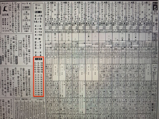 某競馬新聞社予想