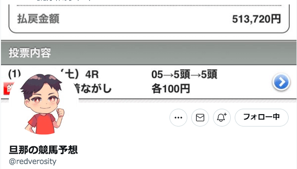 ツイッターでよく当たると評判の地方競馬の予想を後悔している旦那の競馬予想のアカウント