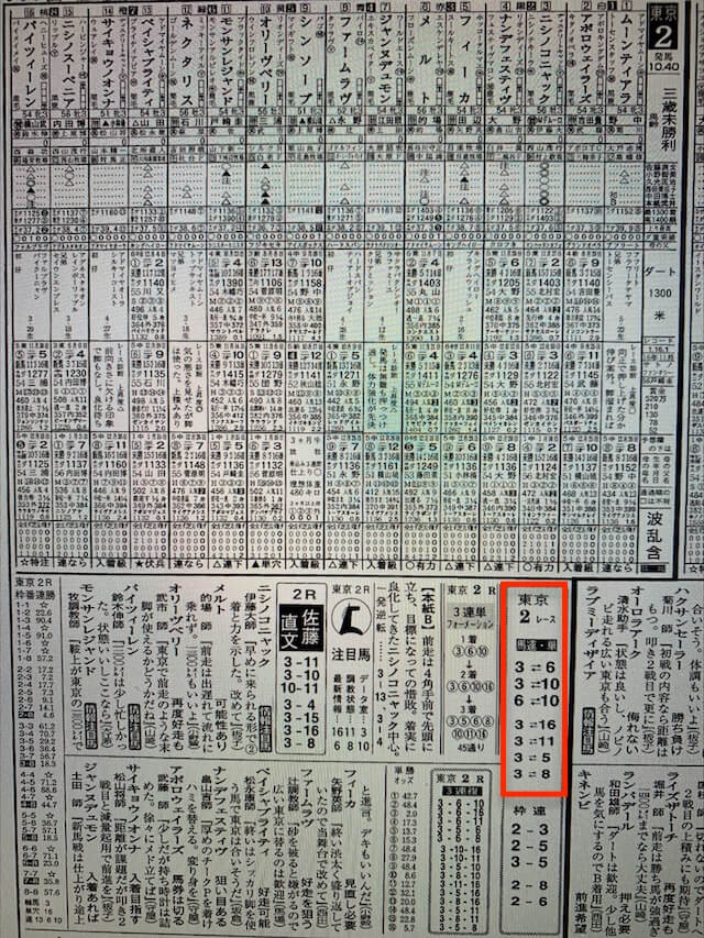 すごい競馬2022年2月5日東京2R某有名競馬新聞社予想