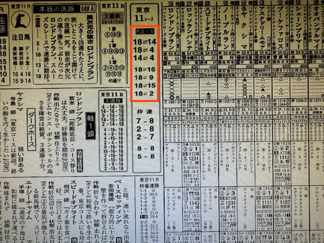 ダービーアカデミア2022年11月5日東京11R某有名競馬新聞社予想