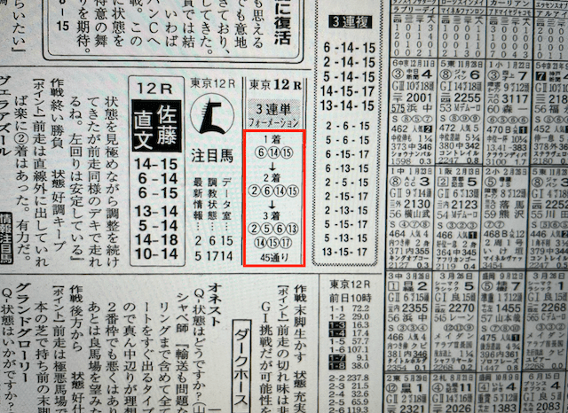 頂馬券塾2022年11月27日無料予想東京12R某有名競馬新聞社