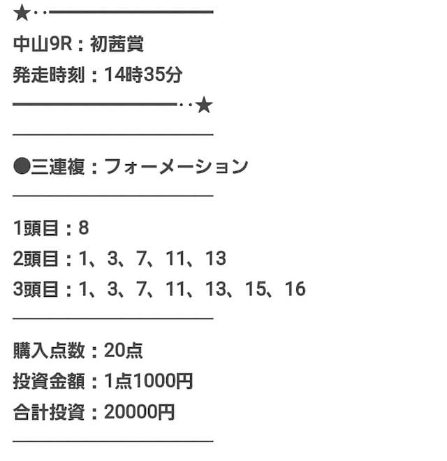 勝ちウマ王国2023年1月21日無料予想中山9R
