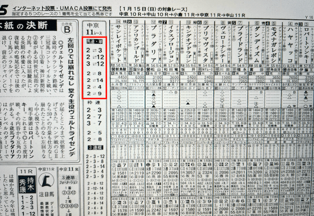 ダービーアカデミア2023年1月15日無料予想中京11R競馬新聞の予想