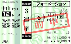 ファンファーレ2022年12月28日無料情報中山12R的中馬券