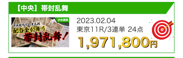 モーカル2023年2月4日東京11R的中実績