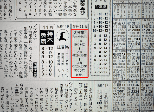 競馬with2023年2月12日無料情報阪神11R某有名競馬新聞社Aの予想