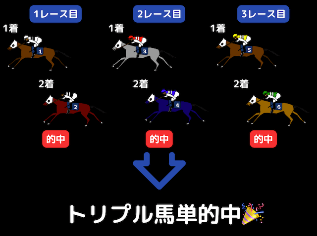 トリプル馬単の的中パターン