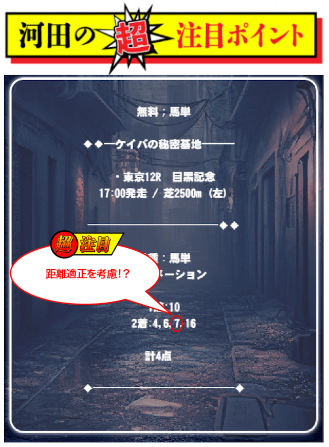 ケイバの秘密基地2023年5月28日無料予想東京12R河田ポイント