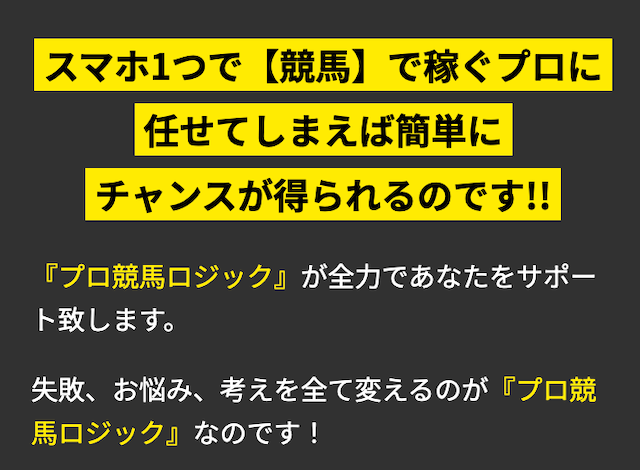 プロ競馬ロジックの特徴