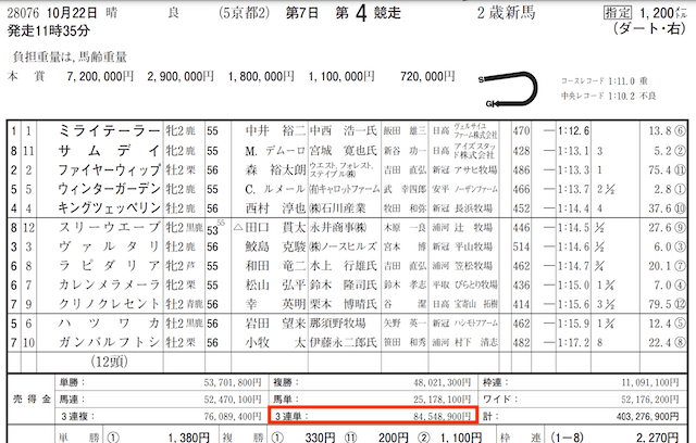 パワフル競馬A有料情報3連単売上