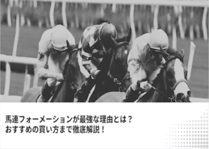 馬連フォーメーションが最強な理由とは？おすすめの買い方まで徹底解説！画像