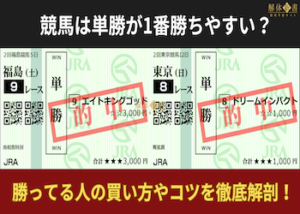 競馬は単勝が1番勝ちやすい？勝ってる人の買い方とコツを徹底解剖！画像