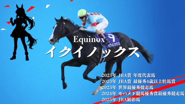 世界リーディング第一位で歴代最強馬にも選ばれたイクイノックスの紹介です