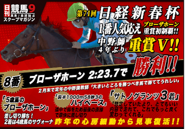 重賞TOP用日刊競馬9
