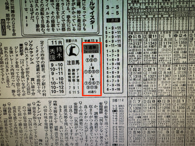 アイホース有料情報11月19日某有名競馬新聞A社予想