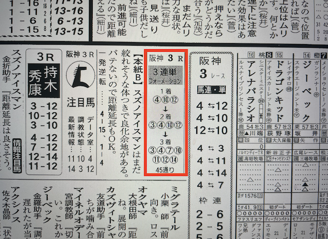 アシタノ競馬2024年4月13日阪神3R某有名競馬新聞社A