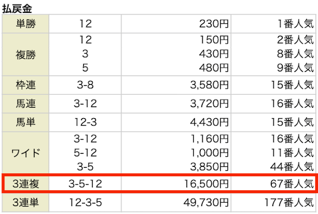 アシスト2024年2月4日京都11R払い戻し