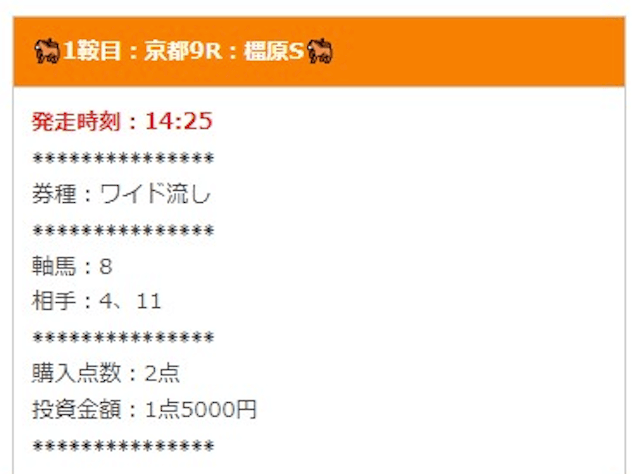ケイバ一番星2024年2月3日京都9Rの無料予想の買い目