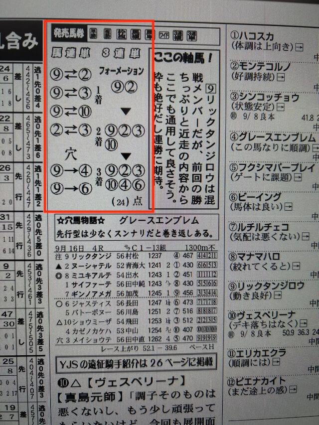 うまスグ2024年9月26日新聞予想