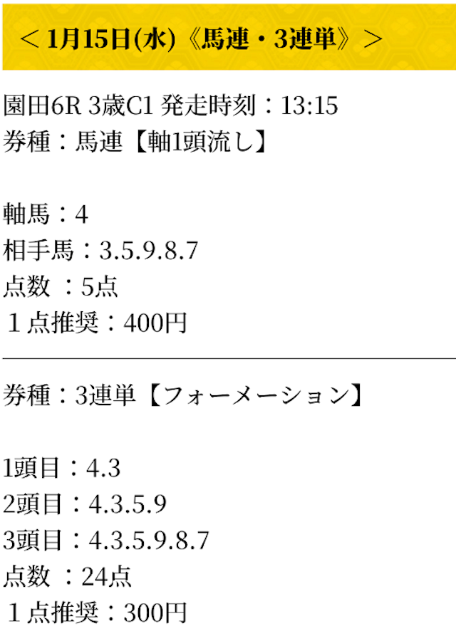 馬券茶屋_無料予想画像1