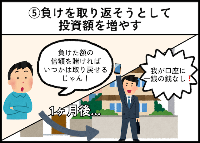 競馬のダメな買い方「負けを取り返そうとしえ投資額を増やす」