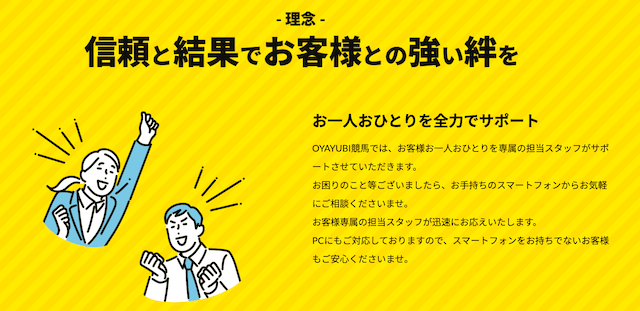 oyayubi競馬の特徴画像