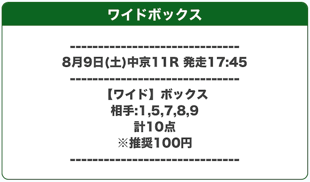 うまタス無料予想2025年08月09日