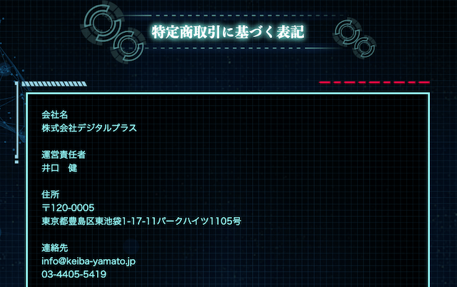 競馬戦艦YAMATO特商法画像