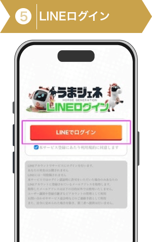 登録方法5：うまジェネのLINEログイン画面