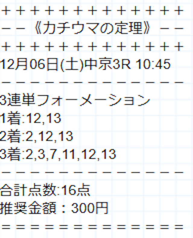 カチウマの定理穴馬の美学