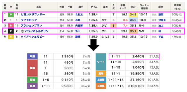 シンケイバ6月1日無料予想結果画像