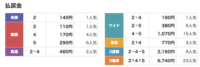 スマートホース6月17日有料予想結果