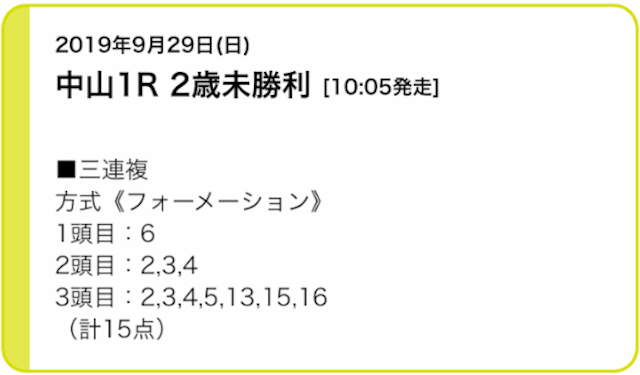 うまサプリ9月29日無料予想買い目画像